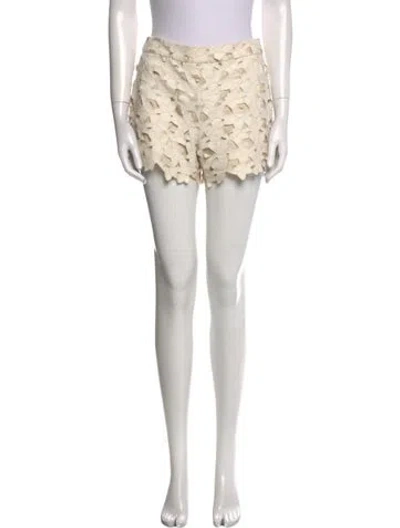 Pre-owned Alice And Olivia Lace Pattern Mini Shorts In Neutral