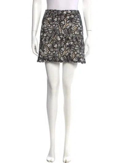 Pre-owned Alice And Olivia Lace Pattern Mini Skirt