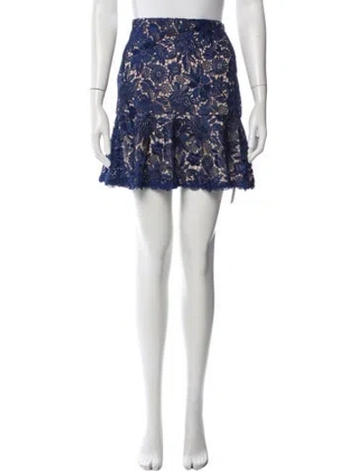 Pre-owned Alice And Olivia Lace Pattern Mini Skirt In Multi