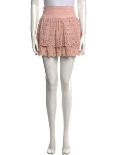 Pre-owned Alice And Olivia Lace Pattern Mini Skirt In Pink