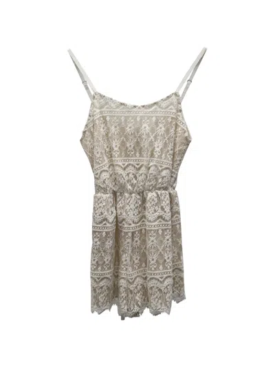 Pre-owned Alice And Olivia Lace Sleeveless Playsuit In Neutral