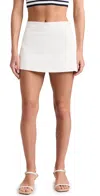 Alice And Olivia Lakelyn Skirt-effect Denim Shorts In Off White