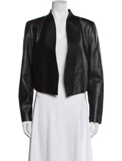 Pre-owned Alice And Olivia Lamb Leather Biker Jacket In Black