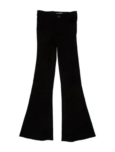 Pre-owned Alice And Olivia Lamb Leather Flared Pants In Black