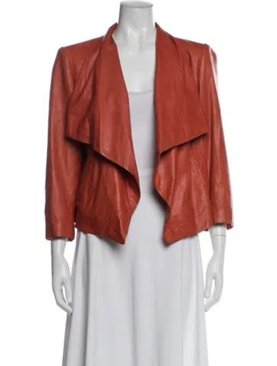 Pre-owned Alice And Olivia Lamb Leather Jacket In Red