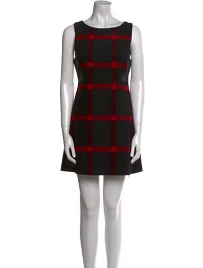 Pre-owned Alice And Olivia Lamb Leather Mini Dress In Black