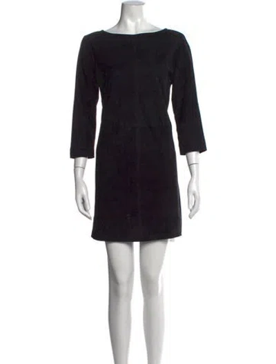 Pre-owned Alice And Olivia Lamb Leather Mini Dress In Black