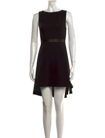 Pre-owned Alice And Olivia Lamb Leather Mini Dress In Black