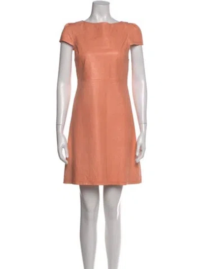 Pre-owned Alice And Olivia Lamb Leather Mini Dress In Pink