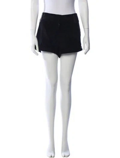 Pre-owned Alice And Olivia Lamb Leather Mini Shorts In Black