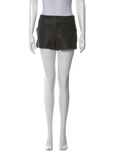 Pre-owned Alice And Olivia Lamb Leather Mini Shorts In Black