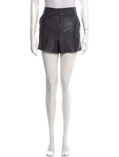 Pre-owned Alice And Olivia Lamb Leather Mini Shorts In Black