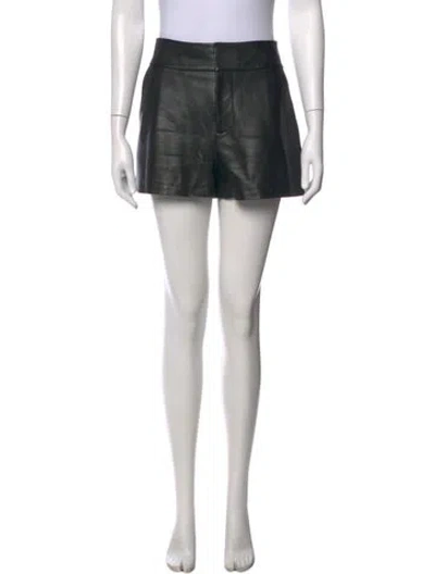 Pre-owned Alice And Olivia Lamb Leather Mini Shorts In Black