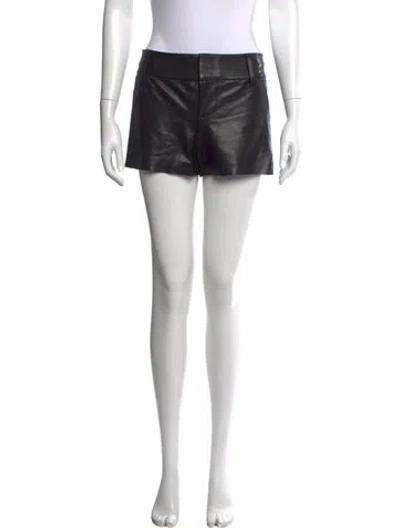 Pre-owned Alice And Olivia Lamb Leather Mini Shorts In Black