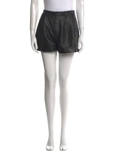 Pre-owned Alice And Olivia Lamb Leather Mini Shorts In Brown