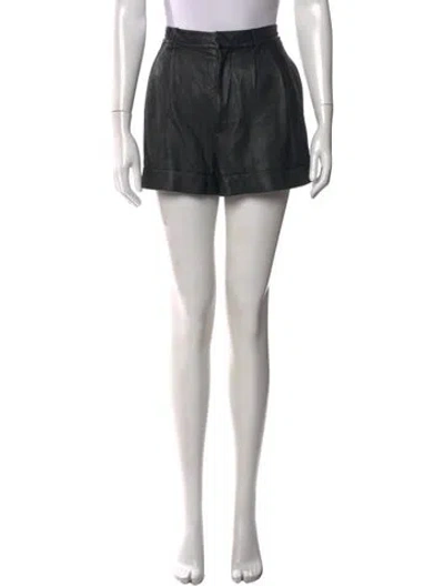 Pre-owned Alice And Olivia Lamb Leather Mini Shorts In Brown