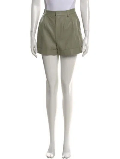 Pre-owned Alice And Olivia Lamb Leather Mini Shorts In Green
