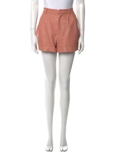 Pre-owned Alice And Olivia Lamb Leather Mini Shorts In Neutral