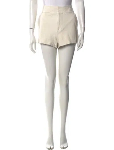 Pre-owned Alice And Olivia Lamb Leather Mini Shorts In Neutral