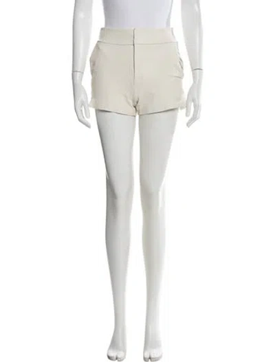 Pre-owned Alice And Olivia Lamb Leather Mini Shorts In Neutrals
