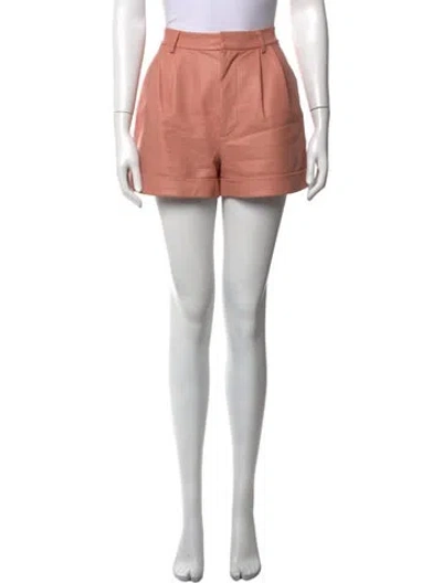Pre-owned Alice And Olivia Lamb Leather Mini Shorts In Pink