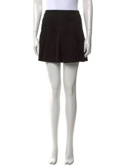 Pre-owned Alice And Olivia Lamb Leather Mini Skirt In Black