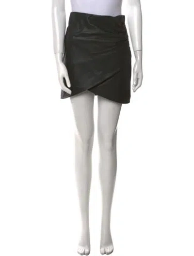 Pre-owned Alice And Olivia Lamb Leather Mini Skirt In Black