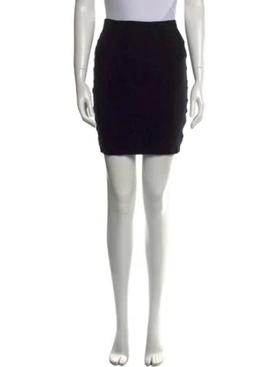Pre-owned Alice And Olivia Lamb Leather Mini Skirt In Black