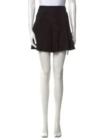 Pre-owned Alice And Olivia Lamb Leather Mini Skirt In Black
