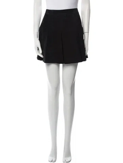 Pre-owned Alice And Olivia Lamb Leather Mini Skirt In Black
