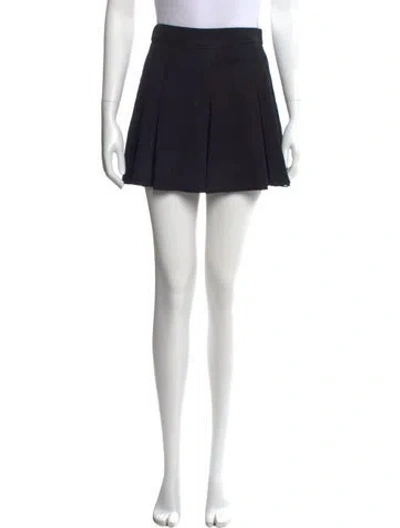 Pre-owned Alice And Olivia Lamb Leather Mini Skirt In Black