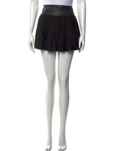 Pre-owned Alice And Olivia Lamb Leather Mini Skirt In Black