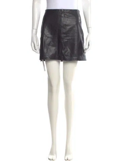 Pre-owned Alice And Olivia Lamb Leather Mini Skirt In Black