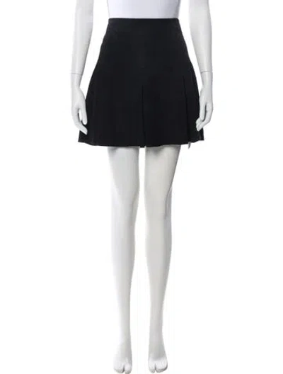 Pre-owned Alice And Olivia Lamb Leather Mini Skirt In Black