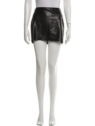 Pre-owned Alice And Olivia Lamb Leather Mini Skirt In Black