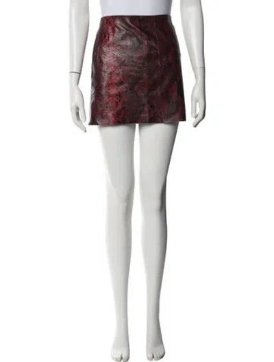 Pre-owned Alice And Olivia Lamb Leather Mini Skirt In Black