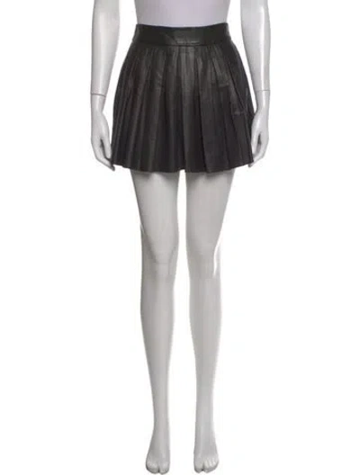 Pre-owned Alice And Olivia Lamb Leather Mini Skirt In Black