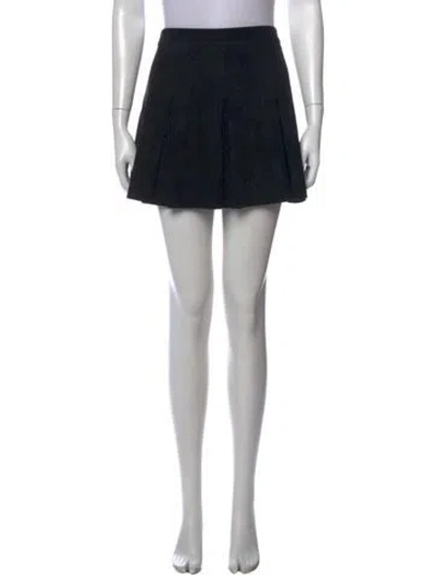 Pre-owned Alice And Olivia Lamb Leather Mini Skirt In Black
