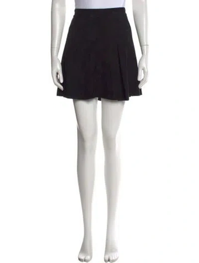 Pre-owned Alice And Olivia Lamb Leather Mini Skirt In Black