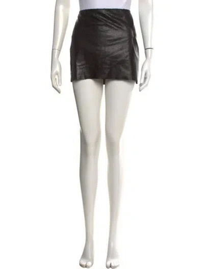 Pre-owned Alice And Olivia Lamb Leather Mini Skirt In Black