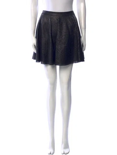 Pre-owned Alice And Olivia Lamb Leather Mini Skirt In Black