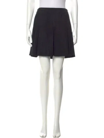 Pre-owned Alice And Olivia Lamb Leather Mini Skirt In Blue