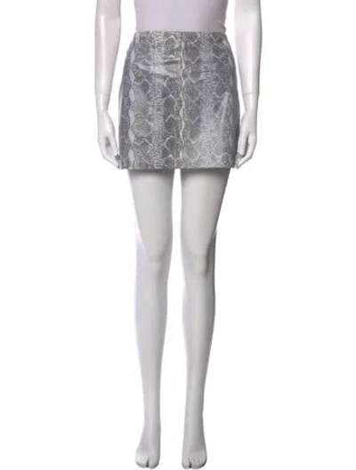 Pre-owned Alice And Olivia Lamb Leather Mini Skirt In Blue