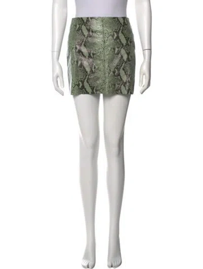 Pre-owned Alice And Olivia Lamb Leather Mini Skirt In Green