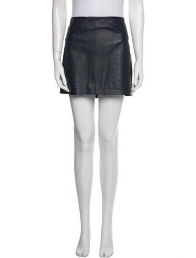 Pre-owned Alice And Olivia Lamb Leather Mini Skirt In Multi