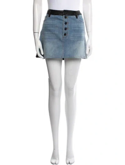 Pre-owned Alice And Olivia Lamb Leather Mini Skirt In Multi
