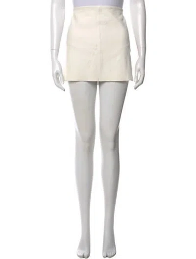 Pre-owned Alice And Olivia Lamb Leather Mini Skirt In Neutral