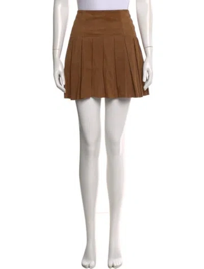 Pre-owned Alice And Olivia Lamb Leather Mini Skirt In Neutral