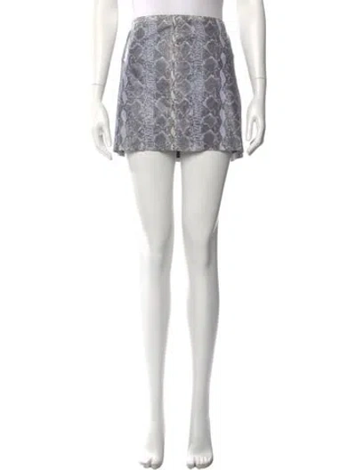 Pre-owned Alice And Olivia Lamb Leather Mini Skirt In Neutral