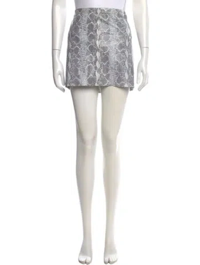 Pre-owned Alice And Olivia Lamb Leather Mini Skirt In Neutral